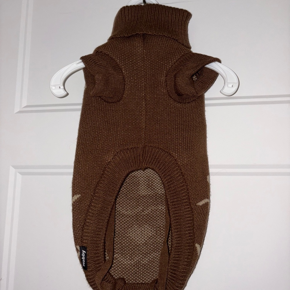 NWOT Nobby Brown Reindeer Pattern Small Dog Sweater - Picture 10 of 16